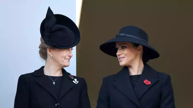 Sophie Wessex talks about Prince Harry and Meghan Markle stepping down from their royal roles.