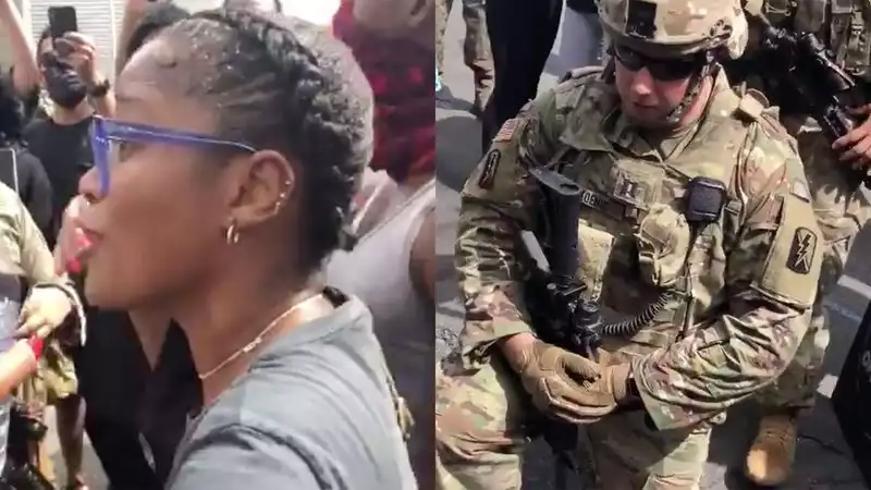 Keke Palmer persuades National Guard to kneel: "If we unite, we can make a difference."