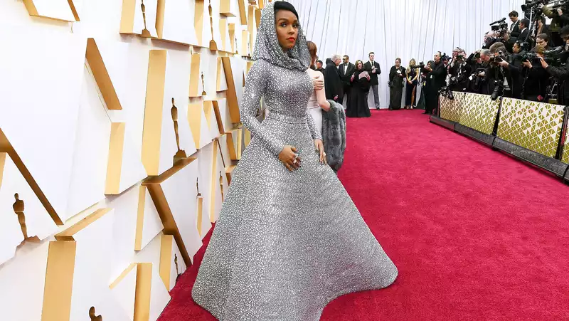 Janelle Monae's Academy Awards dress, hand-embroidered with 168,000 crystals, 600 hours in the making.