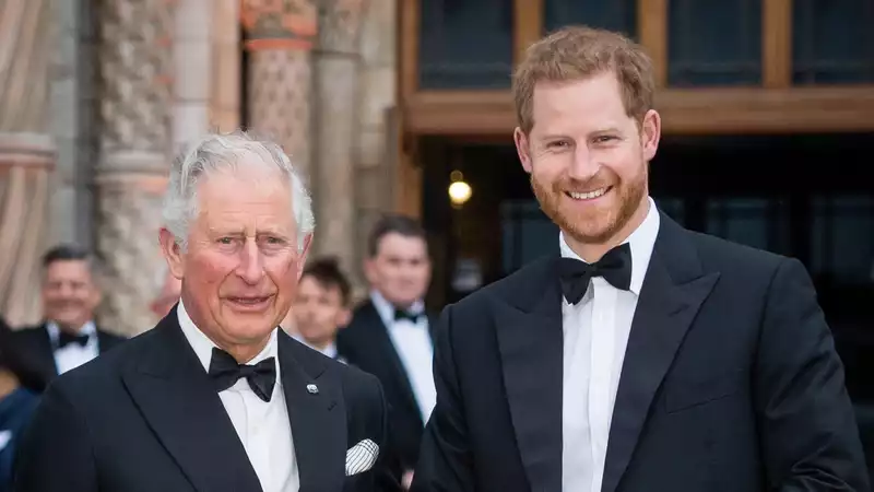 Prince Charles laughs when asked to "recall" Prince Harry.