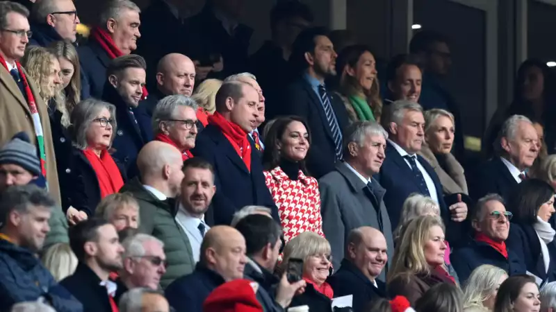 While Prince William was "stressed," Princess Kate was "confident" in the Six Nations rugby match.