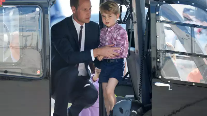 The late Queen reportedly had "harsh words" for Prince William, who rode in a helicopter with Prince George.