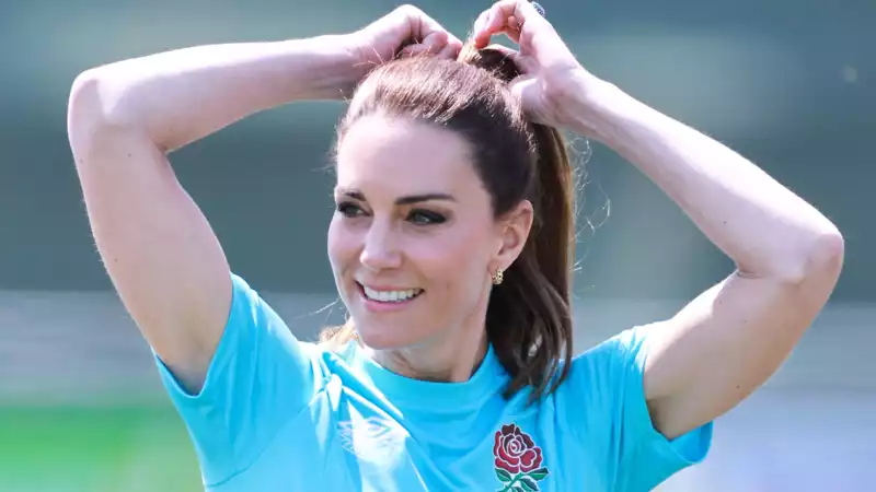 Princess Kate shows off her rugby skills in a "little spin" at her latest royal engagement.