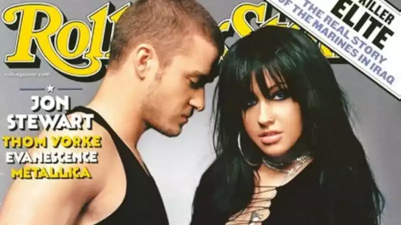 Britney Spears accused Christina Aguilera and Justin Timberlake of "pouring salt in the wound" on the cover of Rolling Stone magazine in 2003.