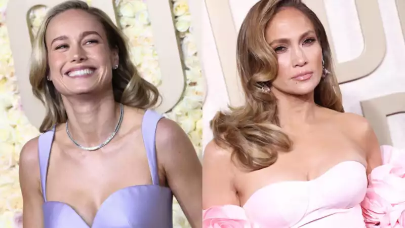 Brie Larson cries big tears when she meets Jennifer Lopez for the first time.