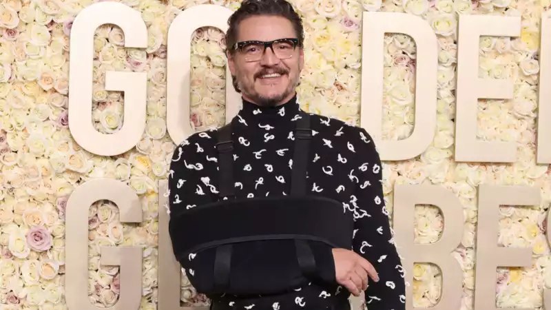 Pedro Pascal Accessorizes 2024 Golden Globes Look... Arms Ring?